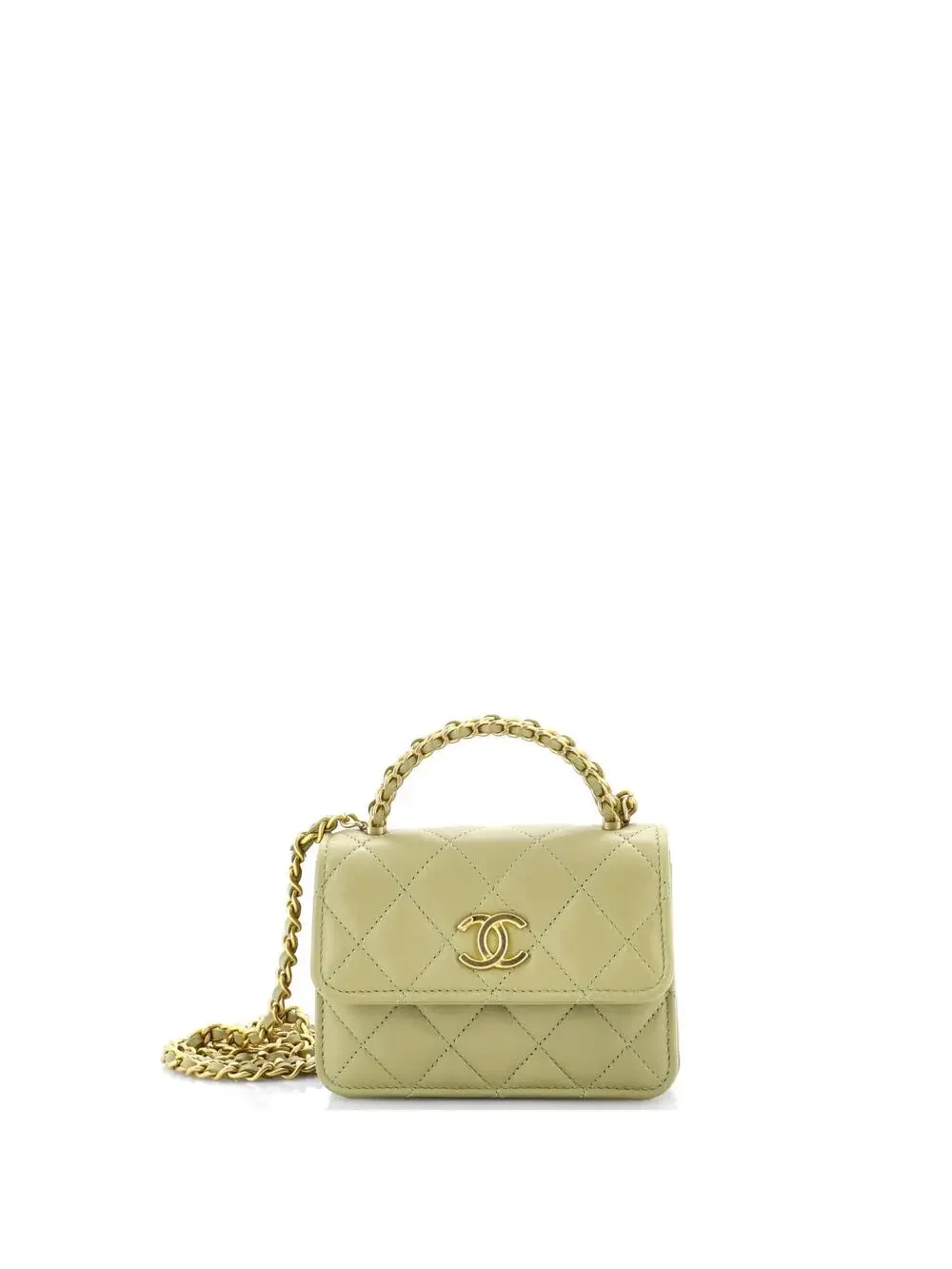 Chanel Woven Top Handle Cc Flap Clutch #241222C41B